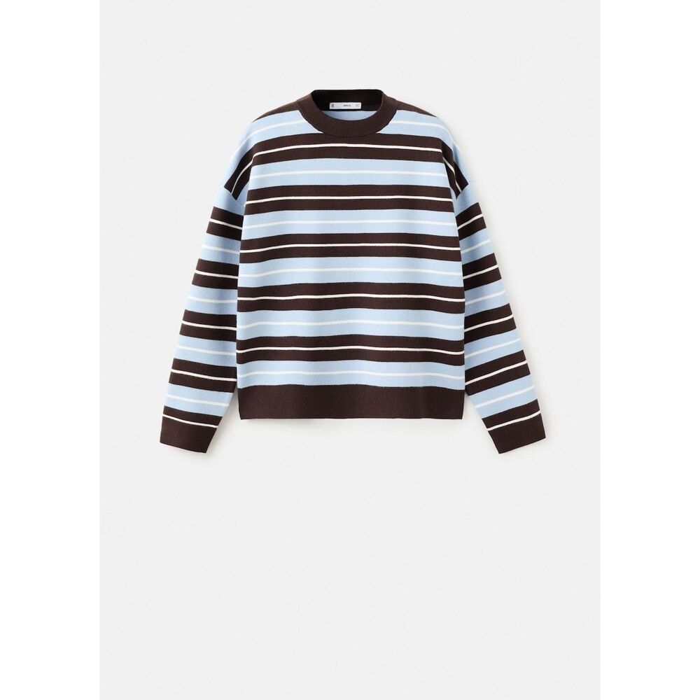 NWT- MANGO - Oversized striped sweater chocolate - L - Woman